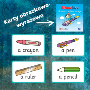SCHOOL THINGS 24 kolorowe karty obrazkowo-wyrazowe