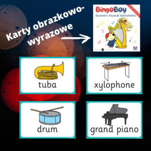 MUSICAL INSTRUMENTS 24 kolorowe karty obrazkowo-wyrazowe