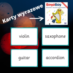 MUSICAL INSTRUMENTS 24 kolorowe karty wyrazowe